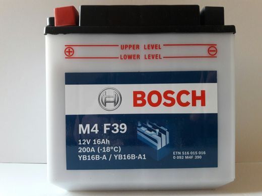 Мото аккумулятор YB16B-A1, YB16B-A, BOSCH 0092M4F390 160A, 16Ah, 160x90x161мм