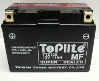Мотоакумулятор TOPLITE TTZ12S 12V, 11Ah, д. 150, ш. 87, в.110, електроліт в к-ті, вага 3,6 кг