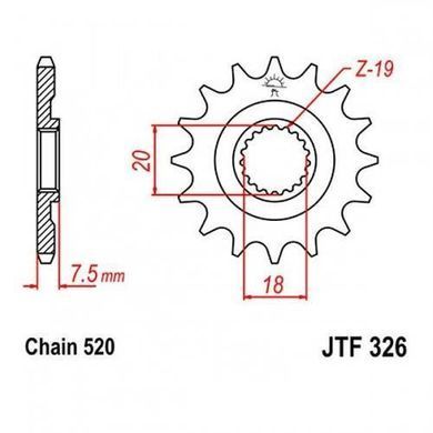 JT JTF326.13 - Звезда передняя HONDA CR 125 1987-2003