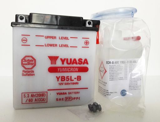 YUASA YB5L-B Акумулятор 5 А/ч, 60 А, (-/+), 120x60x130 мм