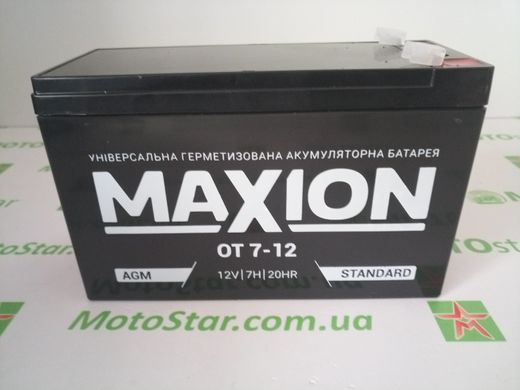 Аккумулятор MAXION MXBP-OT 7-12 AGM (12V, 7А) UPS