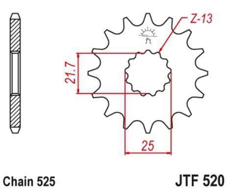 JTF520,17RB Передня зірочка KAWASAKI W, ZR, ZR-7 98-1050 1991-2020