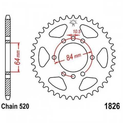 Купить JT JTR1826.40 - Звезда задняя KAWASAKI KFX, KSF; SUZUKI GS