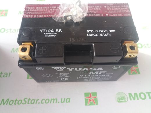 YUASA YT12A-BS Акумулятор 10 А/ч, 175 А, (+/-), 150х87х105 мм