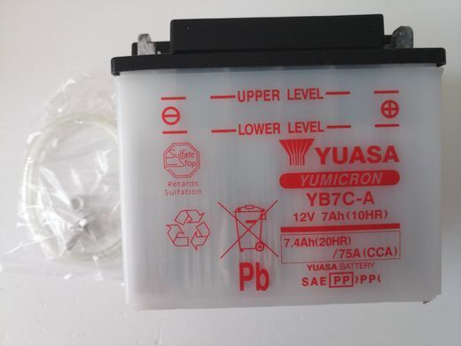 YUASA YB7C-A Мото аккумулятор 7 А/ч, 75 А, 130x90x114 мм