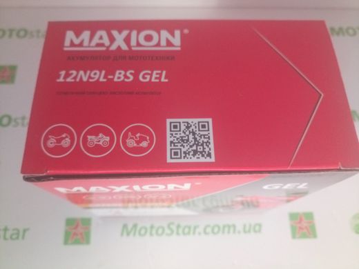 12N9L-BS MAXION GEL, гелевый аккумулятор 12V, 9Ah, 137x76x134 мм, +/-