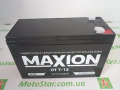 Аккумулятор OT MAXION 12-7, 12V, 7Ah, 151x65x94 мм