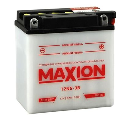 12N5-3B MAXION Мото акумулятор, 12V, 5Ah, 120x60x130 мм -/+