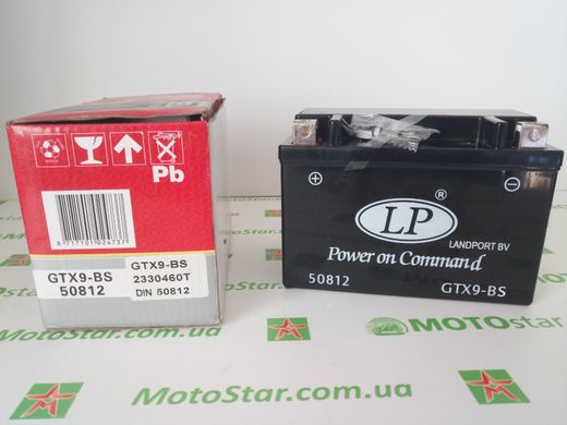 Мотоакумулятор LP GEL MG GTX9-BS 12V,8Ah,д. 152, ш. 88, в.106, вес 3,5 кг, (YTX9-bs)
