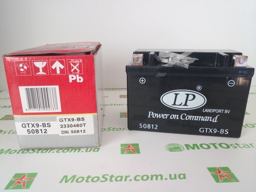 Мотоакумулятор LP GEL MG GTX9-BS 12V, 8Ah, д. 152, ш. 88, в.106, вага 3,5 кг, (YTX9-bs)