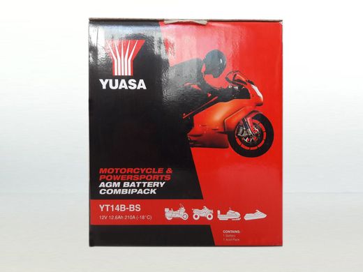 YUASA YT14B-BS Мото аккумулятор 12 А/ч, 210 А, (+/-), 150х70х145 мм
