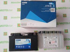 EXIDE ET7B-BS / YT7B-BS Мото аккумулятор 6,5 А/ч, 85 А, (+/-), 150х65х93 мм