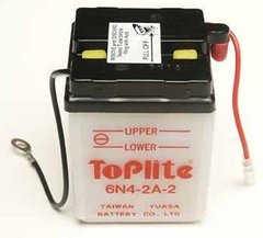 Мотоакумулятор TOPLITE 6N4-2A-2 6V, 4Ah, д. 71, ш. 71, в.96, обсяг 0,2, вага 0,9 кг, без електроліту
