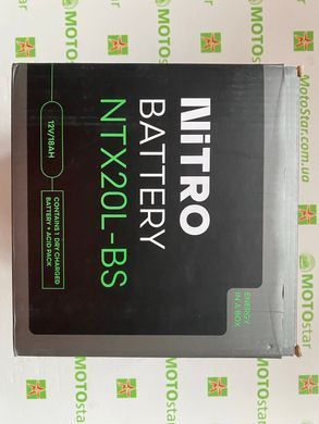 Акумулятор NITRO NTX20L-BS AGM Open Battery 18 Ah , CCA 270 (A) 177x88x155 мм