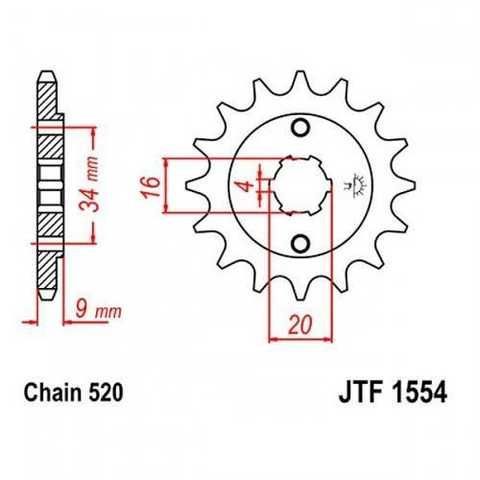 Купить JT JTF1554.13 - Звезда передняя YAMAHA TT-R, YFS 200/230