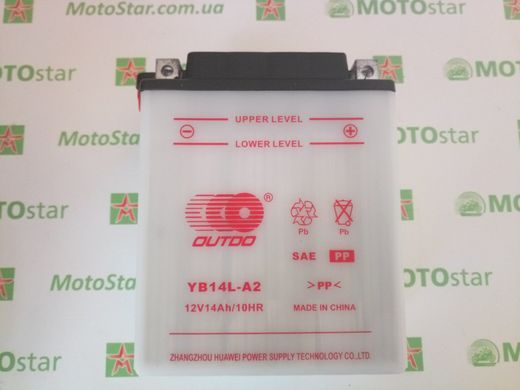 Outdo YB14L-A2 Аккумулятор кислотный 12V 14Ah, 150 А, (-/+), 134x89x166