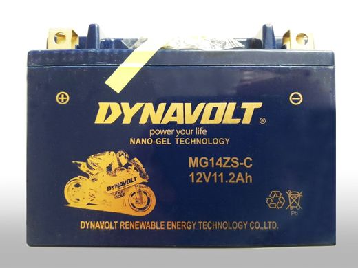 Dynavolt MG14ZS Мото акумулятор 11,3 А/ч, 230 А, 151х87х110 мм,  (YTZ14S, TTZ14S, YTZ12S, TTZ12S)