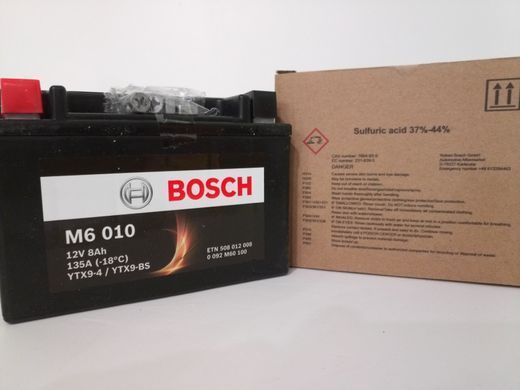 BOSCH 0092M60100 Акумулятор AGM 8Ah 135А (YTX9-BS) 150x87x105мм