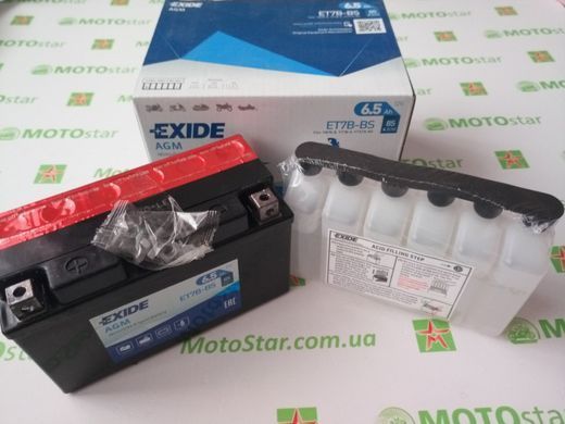 EXIDE YT7B-BS Акумулятор 6,5 А/ч, 85 А, (+/-), 150х65х93 мм