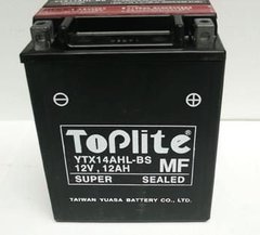 Мотоакумулятор TOPLITE YTX14AHL-BS 12V, 12Ah, д. 134, ш. 89, в.166, електроліт в к-ті, вага 7,7 кг