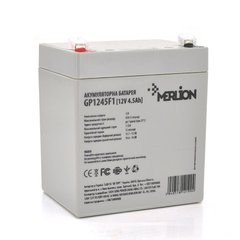 Аккумуляторная батарея MERLION AGM GP1245F1, 12V 4.5Ah ( 90 х 70 х 100 (105) ) White/Black Q10