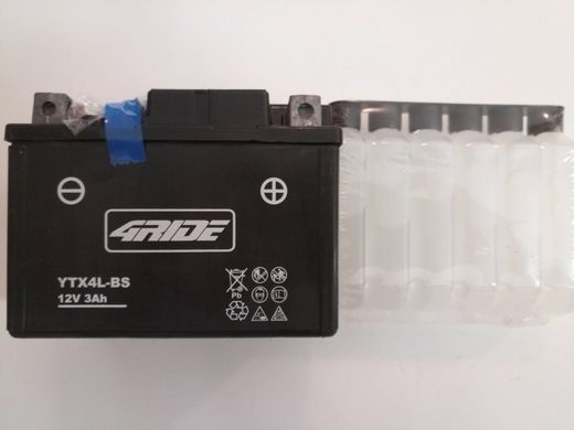 YTX4L-BS 4 RIDE AGM 12В 3Ah 35А R+ 114x71x86мм