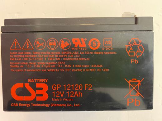 Акумуляторна батарея CSB GP12120F2, 12V 12Ah (151х98х100мм) Q6