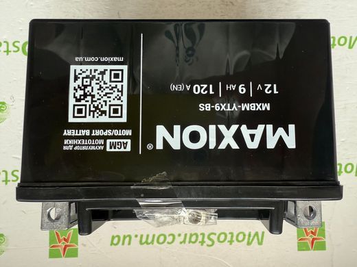 Акумулятор Maxion MXBM-YTX9-BS 12V, 9Ah, 120А EN, AGM moto/sport +/- 150x87x105 мм