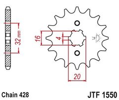 Зірка передня JT JTF1550.13 (PBR 2182 13 18NC)