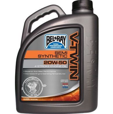 Масло моторне Bel-Ray V-TWIN SEMI-SYNTHETIC [4л], 20w-50 96910-BT4