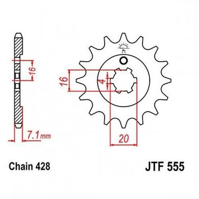 JT JTF555.14 - Звезда передняя