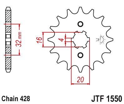 Звезда передняя JT JTF1550.13 (PBR 2182 13 18NC)