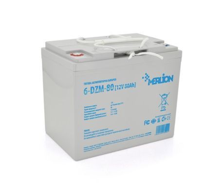 Тягова акумуляторна батарея AGM MERLION 6-DZM-80, 12V 80Ah (265 x 168 x 215) Q1