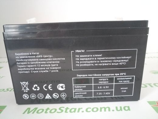 Промисловий акумулятор MAXION OT12-6 AGM 6V 12Ah L+ (левый +) 6-12