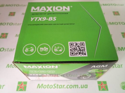 MXBM-YTX9-BS MAXION AGM Аккумулятор 12V, 8Ah, 120А, 150x87x107 мм, +/-