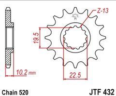 JT JTF432.13 (435 13) SUZUKI RM 250 '87-'12 - Зірка передня