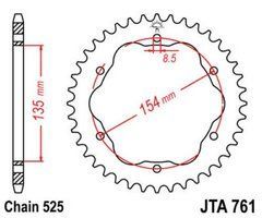 JT JTA761.38 - Звезда задняя легкосплавная