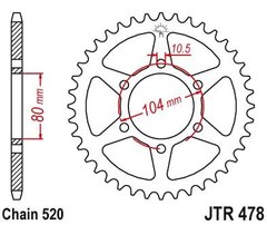 Звезда задняя JT JTR478.46