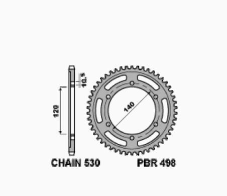 PBR 498 49 C45 KAWASAKI VN, ZX, ZXR, ZZR; SUZUKI GSX, GSX-R, TL 500-1300 1989-2007 (JTR499.49)