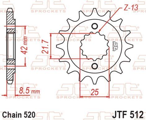 JT JTF512.17RB KAWASAKI BJ, EN, ER, EX, GPX, GPZ, KLE, Z, ZR, ZX, ZX-4, ZXR; SUZUKI RG 250-600 1984-2009