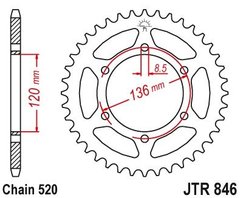 Звезда задняя JT JTR846.43