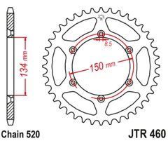 JT JTR460.50 - Звезда задняя KAWASAKI KDX, KH, KLX, KX; SUZUKI RM-Z 100-650 1983-2021
