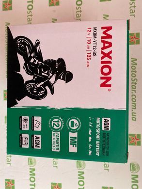 Акумулятор YTX12-BS MAXION 12V, 10Ah, 125А, 150x85x130 мм +/-