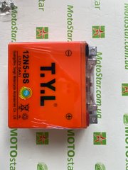 Гелевий акумулятор T.Y.L 12N5-BS Gel battery -/+, 12V, 5Ah, 60 А, 120x60x130 мм (12N5-3B) вага 1,93кг