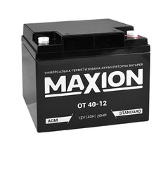 Аккумулятор OT MAXION 12-40, 12V, 40Ah, серый, 196x166x176 мм