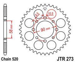 JT JTR273.42 - Звезда задняя HONDA CA, CMX, VT, XL; KTM DUKE 125/200/250 1985-2016