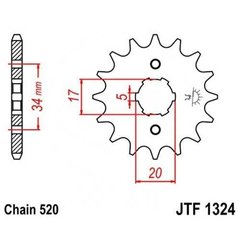JT JTF1324.13 - Звезда передняя (Loncin LX250GS-2A GP250 191600068-0001 LX250GY-3)