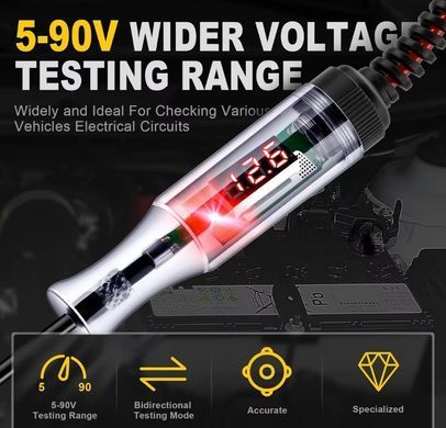 Автомобільний тестер ланцюга напруги 6V/12V/24V з вольметром