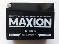 GT4B-5 MAXION Мото аккумулятор, 12V, 2,3Ah, 113x39x87 мм