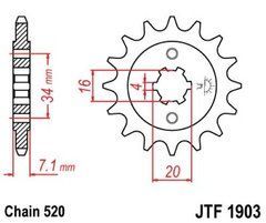 JT JTF1903.13 - Зірка передня KTM DUKE, RC 125/200 2011-2019 (2247 13 18NC)